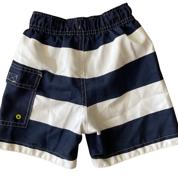 Size: 2T Toddler Boy Navy/White Striped Swimsuit - Picture 2 of 4